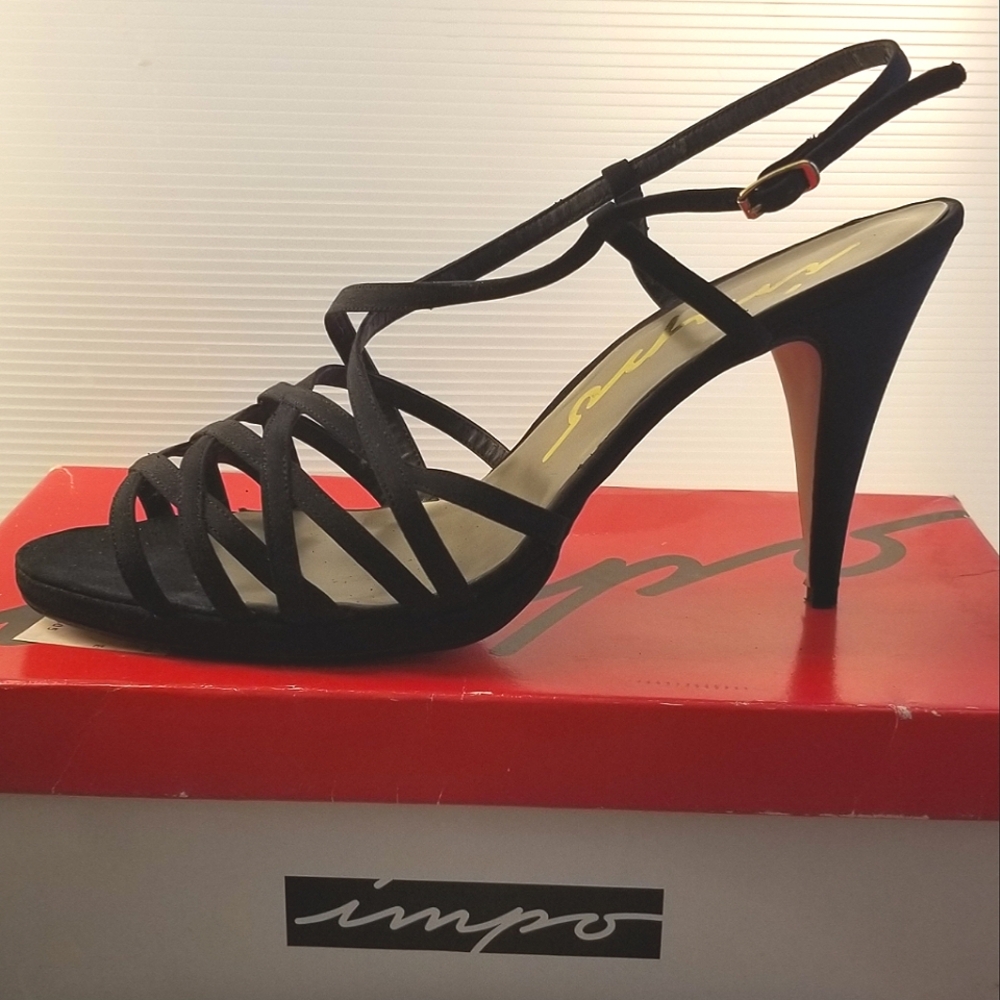 Women's size 11 black strappy stiletto sandals